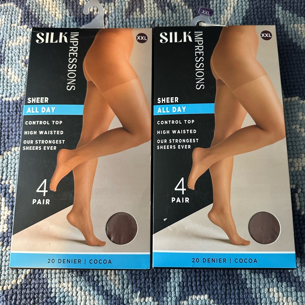 Sill Impressions Cocoa Sheer Control Top Hosiery bundle